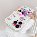 FELMYST for OPPO A57 2022 A77S Back Cover Cartoon Kuromi Cream Texture Wavy Edge Soft Silicone Phone Case. 