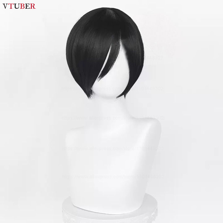 Anime%20Ada%20Wong%20Cosplay%20Wig%20Ada%20Wong%20Wigs%2032cm%20Short%20Black%20Heat%20Resistant%20Synthetic%20Hair%20Woman%20Party%20Role%20Play%20Wigs%20+%20Wig%20Cap%20-%20Image%203