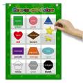 Foldable Pocket Chart Recognition Educational 12 Pockets Shape Color for Home Toddlers.
