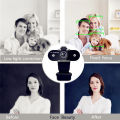 Auto Focus 2K/1080P/720P HD Webcam PC With Microphone Privacy Cover, Noise Reduction, High-Definition USB Webcam Camera.
