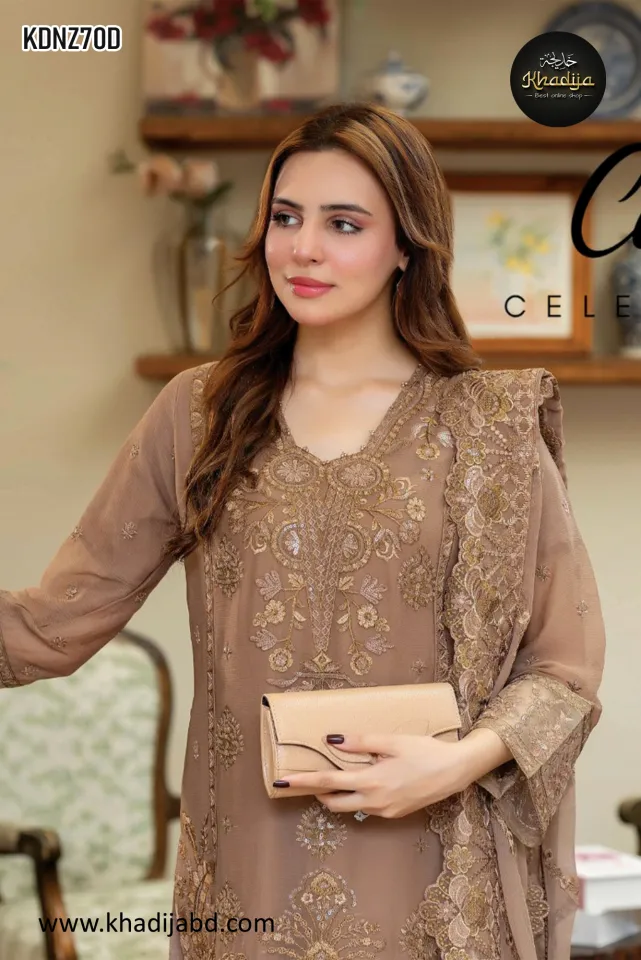 Noors Zaynah Luxury Chiffon 2025  Premium 3 Piece Embroidered Dress |  Designer Pakistani Party & Eid Wear | Daraz.com.bd
