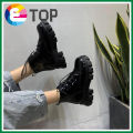 Martin Boots Women leather boots for women Korean Style Fashion Black Shoes for Women Short Boots Thick Bottom High Quality Breathable New Female Handsome kasut perempuan. 