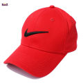 Black Embroidery logo Red Cotton Curved Cap For Men. 