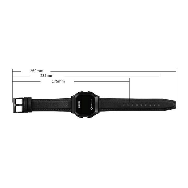 SKMEI%201650%20Leather%20Strap%20Version%20LED%20Digital%20Display%20Electronic%20Watch%20with%20Touch%20Luminous%20Button%20-%20Image%203