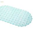 Non Slip Bath Mat for Bathroom, Pebble Frosted Anti-Mould Anti Slip Plastic Oval Bathtub Shower Mat with Grip Suction Cups,67x37cm. 