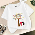 Girls 'short-sleepred T-shirt CUHK CHILDREN'S baby summer dress NEW CHILDREN'S base shirt printing fashion Korean version loose. 