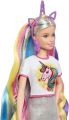 Barbie Fantasy Hair Doll, Blonde, with 2 Decorated Crowns, 2 Tops and Accessories for Mermaid and Unicorn Looks, Plus Styling Pieces, for Kids Ages 3 to 7. 