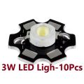 10Pcs- 20mm BLACK PCB Plate WHITE LED Light 3W 3.7V LED Light Bulbs WHITE Color 3W LED Light Plate 3.7V Light 3W Light Plate 20mm Heat Sink Aluminum Base PCB LED Light For 18650 Battery.