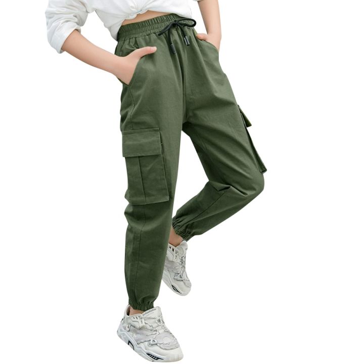 Pants For Girls Solid Color Trousers Girl Spring Autumn Child Pants Casual Style Girl Clothes 6 8 10 12 14