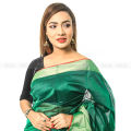 Tangail tat Half silk saree Green colour - Sari - Saree - শাড়ি. 