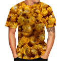 Funny popcorn T-shirts food 3D print streetwear men women casual fashion oversized short sleeve t shirt kids tees tops clothing.