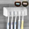 5 Slots Wall Mount Toothbrush Holder with Cover. 