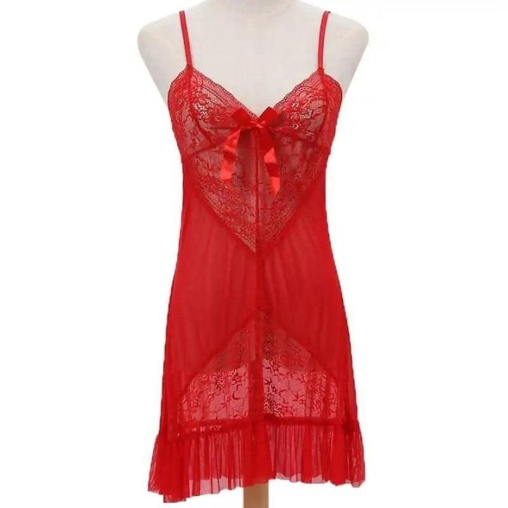 Women's%20Sexy%20Lace%20Net%20Nighty%20Nightgown%20Sleepwear%20Underwear%20Chemise%20-%20Image%203