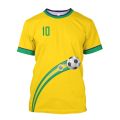 Brazil Jersey Men's T-shirt Brazilian Flag Selection Football Team Shirt O-Neck Oversized Cotton Short Sleeve Men's Clothing Top. 