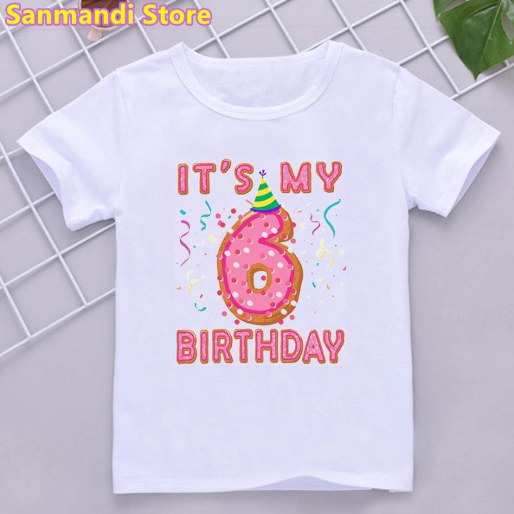 2th-10th%20Birthday%20Gift%20Graphic%20Print%20Tshirt%20For%20Girls%20Donuts%20Crown%20T%20Shirt%20Kids%20Clothes%20Summer%20Kawaii%20Children%20Clothing%20T-Shirt%20-%20Image%207