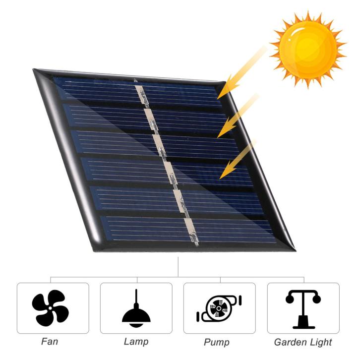 0.3W 3V Mini Solar Panel Polycrystalline Silicon Small Solar Cell DIY Waterproof Camping Portable Power Solar Panel Compatible for Toys Light Lamp Fan Garden Pump