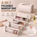 4-in-1 Foldable Travel Makeup Organizer Bag with Detachable Mesh Cosmetic Pouches & Hanging Hook – Portable Roll-Up Toiletry Storage Case for Cosmetics, Skincare & Toiletries – 53×22.5cm. 