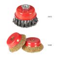 75mm 3" Steel Wire Wheel Knotted Cup Brush Rotary Steel Wire Brush Crimp Cup Wheel For Angle Grinder. 