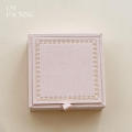 Flocked Jewelry Box Pink Retro Wooden Ring Storage High-End Necklace Case for Travel Home Gift Women Display.