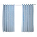 Migeet 2Pcs Window Curtain Hollowed Out Stars Shading Curtain Drape Purdah for Home Living Room Bedroom. 