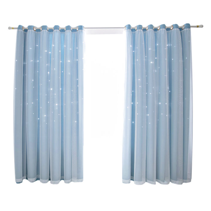 Migeet%202Pcs%20Window%20Curtain%20Hollowed%20Out%20Stars%20Shading%20Curtain%20Drape%20Purdah%20for%20Home%20Living%20Room%20Bedroom%20-%20Image%202