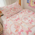 Kawaii Duvet Cover Sanrio Anime Cartoon MY Melody Cinnamoroll Kuromi Comforter Cover Bedding Set Children Girl Women Bed Decor. 