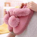 Women Winter Home Slippers Non-Slip Soft Warm House Shoes Ladies Indoor Bedroom Slipper Couples Cartoon Cute Rabbit Floor Slides.