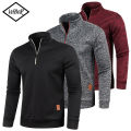 Men Sweatshirts Spring Thicker Pullover Half Zipper Pullover for Male Hoody Outdoor Sweatshir Autumn Solid Color Turtleneck Swea Superman. 