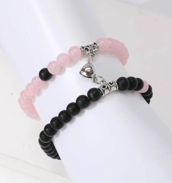 Love Locket Bracelet Black-Pink main image 1