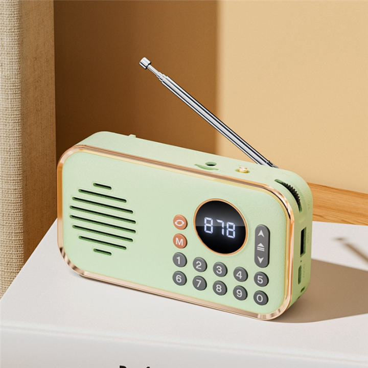 Portable%20FM%20Radio%20Rechargeable%20Small%20Wireless%20Bluetooth%20Speaker%20Surround%20Stereo%20Sound%20USB%20Vintage%20Radios%20Light%20Green%20-%20Image%203