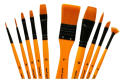 Mont Marte Signature Paint Brush Set - Acrylic Taklon Bristle In Wallet 11pc. 