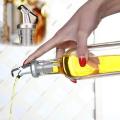 500ml Glass Oil Dispenser Bottle for Kitchen Stainless Steel Leak-Proof Cork Transparent Oil Pourer and Holder.