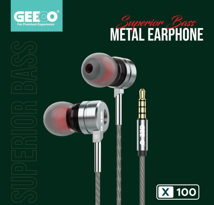 GEEOO X100 Superior Bass Metal Earphone