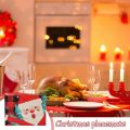 Cute Santa Claus Snowman Printed Christmas Linen Placemats Coffee Tea Cup Dinner Plate Mat Tablecloth Kitchen Tool. 