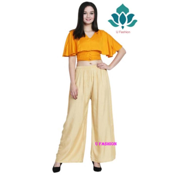 Women%20Plazzo%20Pants%20Summer%20Loose%20Casual%20Wear%20Plazo%20-%20Image%202
