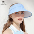 LouisWill Women Sun Cap Sun Visor Hat Foldable Empty Top Hat Casual Sport Sun Hats Portable Beach Cap Large Brim Cap Sun Protection Cap UV Protection Straw Hats With Windproof Rope for Outdoor Travel. 