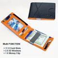 Ultra-thin Carbon Fiber Wallet For Man, RFID Anti-theft Brush Bilfold Credit Card Wallets Clip Credit Card.
