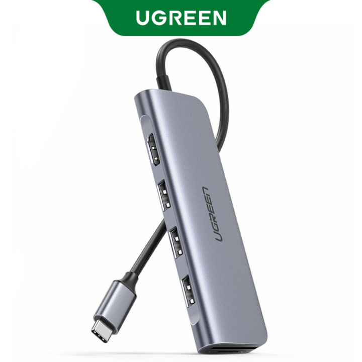 UGREEN USB C Hub 6 in 1 Dongle USB-C to HDMI Multiport Adapter with 4K HDMI Output 3 USB 3.0 Ports SD/TF Card Reader Compatible for MacBook Pro XPS More Type C Devices