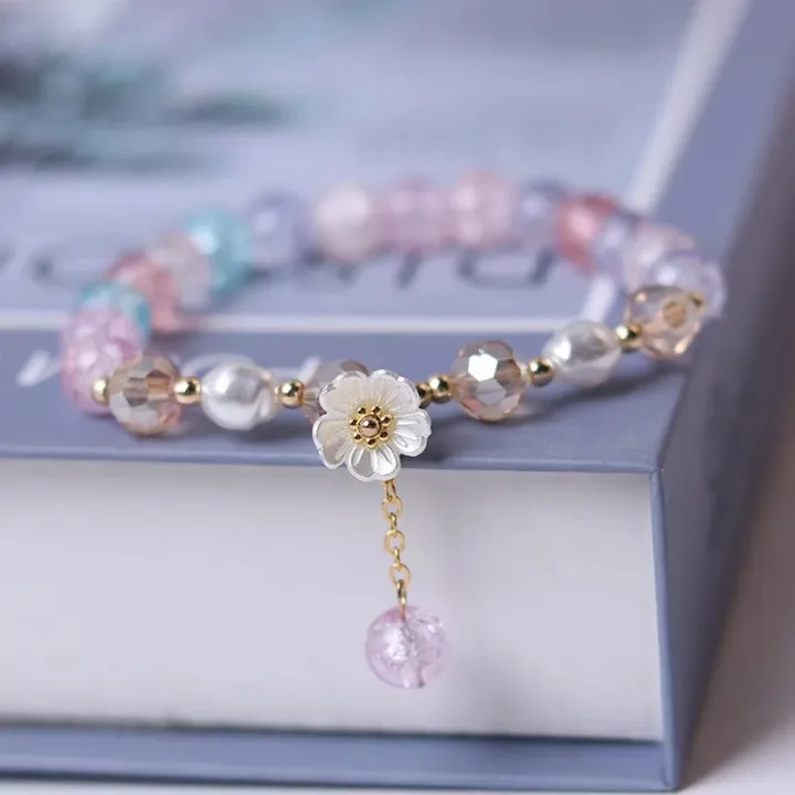 Fashion%20Korean%20White%20Flower%20Purple%20Beaded%20Bracelet%20for%20Women%20Charm%20Crystal%20Beads%20Elastic%20Adjustable%20Bracelet%20Friendship%20Jewelry%20-%20Image%202
