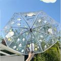 Transparent Cartoon Umbrella Ins Automatic Folding Parasol Portable Wind-proof Cute Anime Umbrella Rain Gear Girl Birthday Gifts.