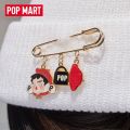 POP MART Skullpanda Hypepanda Series Metal Badge blind box Collectible Cute Action Kawaii Figure Gift Kid Toy.