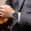 POEDAGAR Men Quartz Watch Luxury Sports Waterproof Chronograph Luminous Date Man Wristwatch Business Leather Men's Watches Clock. 
