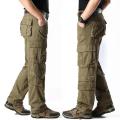 Men's Cargo Pants Mens Pure Cotton Casual Multi Pockets Military Tactical Pants Men Outwear Straight Tall Waist Trousers. 