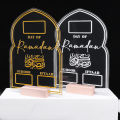 Wooden Ramadan Calendar Reusable Board Base Table Ornament Mubarak Eid Advent Day Countdown Gifts with Pen. 