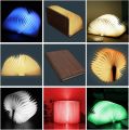 3D LED Magic Book Night Light – RGB 5 Colors, USB Rechargeable Folding Wooden Table Lamp for Home & Desk Decoration.