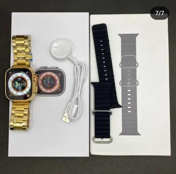 Watch%208%20Ultra%20Gold%20Edition%20Smartwatch%20with%20Sports%20Mode%2049MM%20Gold%20and%20Orange/Black%20Belt%20Smartwatch%20With%20**ple%20Logo%20-%20Image%204