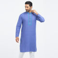 Masculine Premium embroidery Semi Fit Panjabi - Light Violet. 