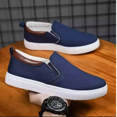 Stylish Black and Blue Color Winter Canvas Sneakers for Men. Premium Quality Lofer men