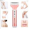 Kemei KM - 6637 Multifunctional 4 in 1 Rechargeable Women Body Shaver Beard Eyebrow Nose Trimmer Set Female Electric Shaver.