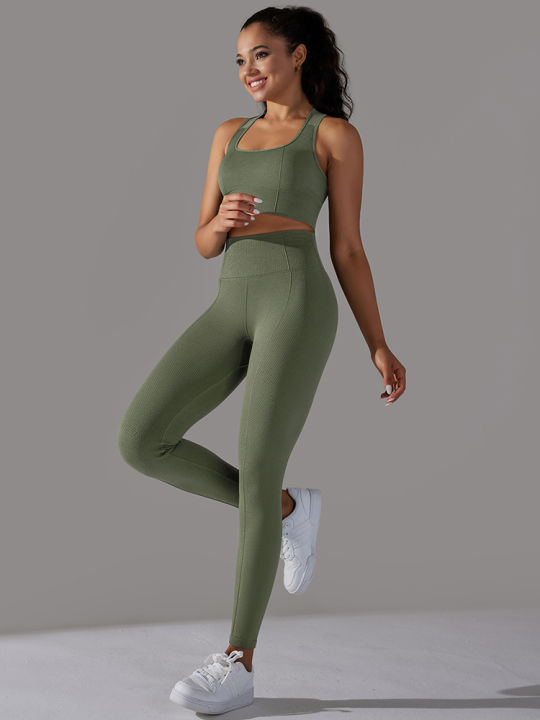 Seamless%20Yoga%20Set%20Women%20Gym%20Set%20Workout%20Clothes%202pcs%20Running%20Fitness%20Suit%20Sports%20Bra%20Top%20And%20High%20Waist%20Leggings%20Pant%20Sportswear%20-%20Image%202